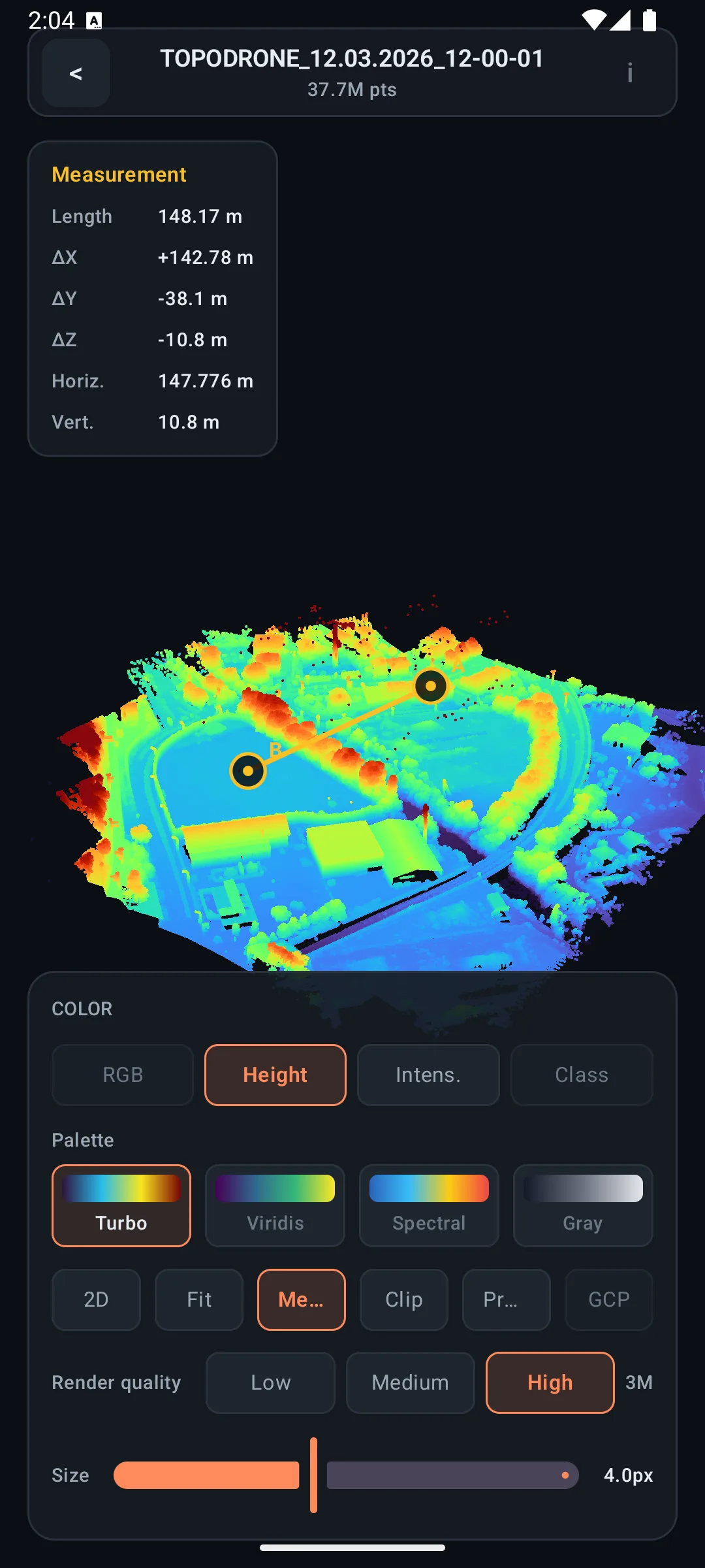 LasViewer Android development preview